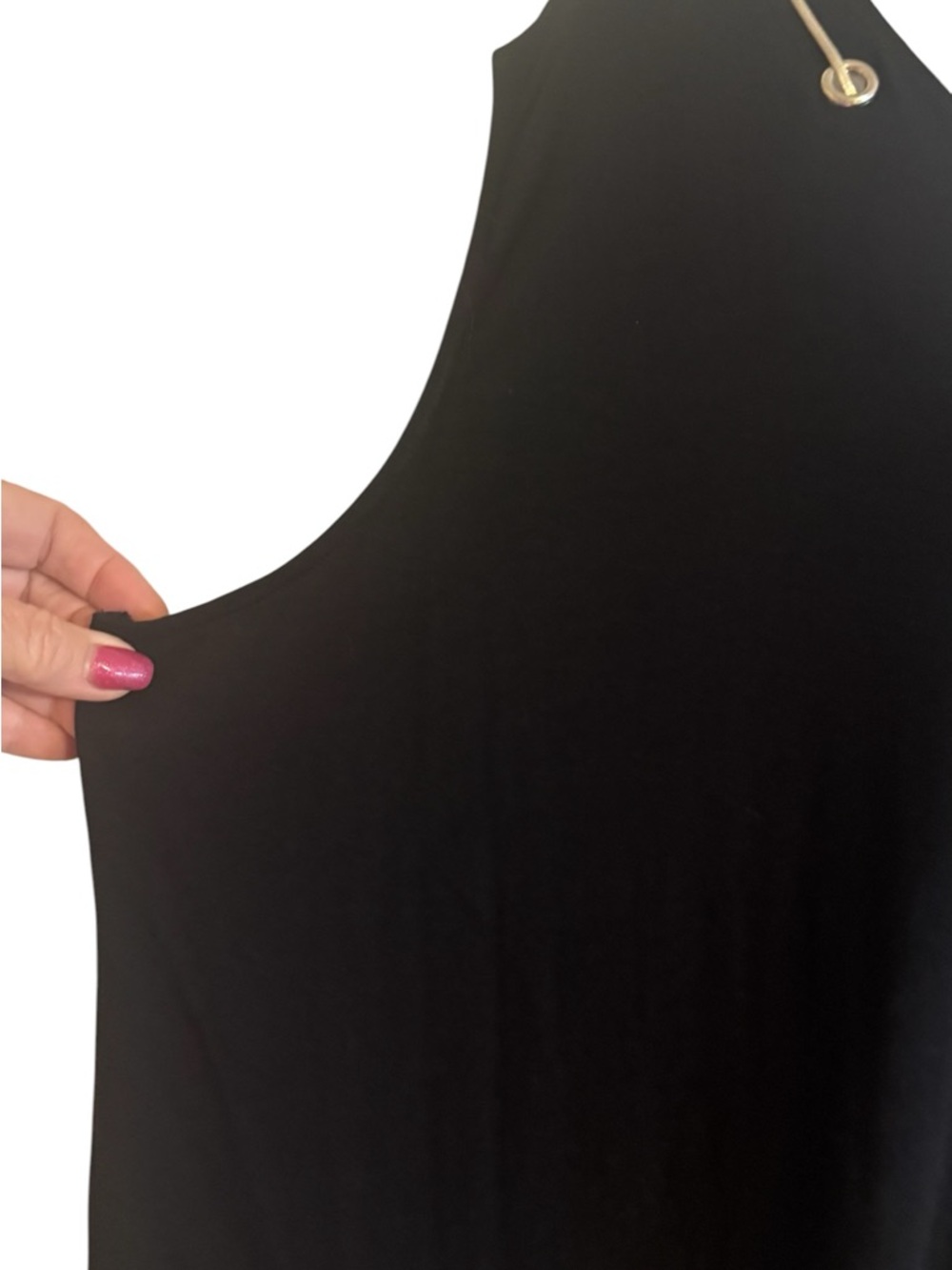 GORGEOUS Black Sleeveless Top/Tank/Shell Silver Chain Detail PLUS: 18/20 #14 - Picture 4 of 7